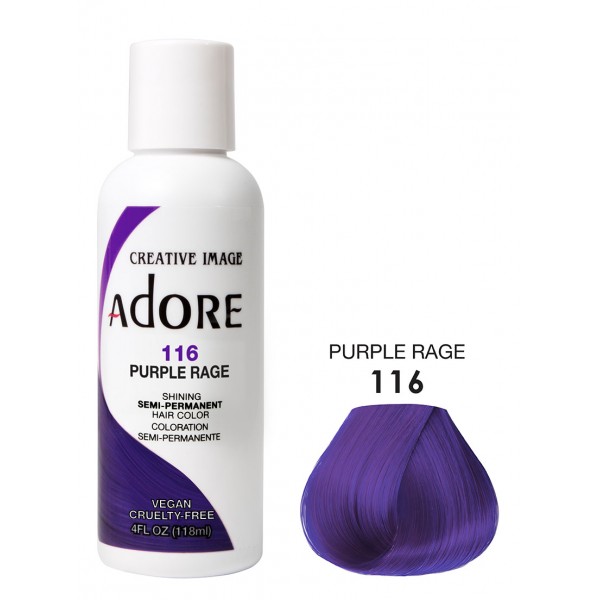 Adore Colour Semi Permanent Hair Dye 118 ml Authentic – 116 Purple Rage